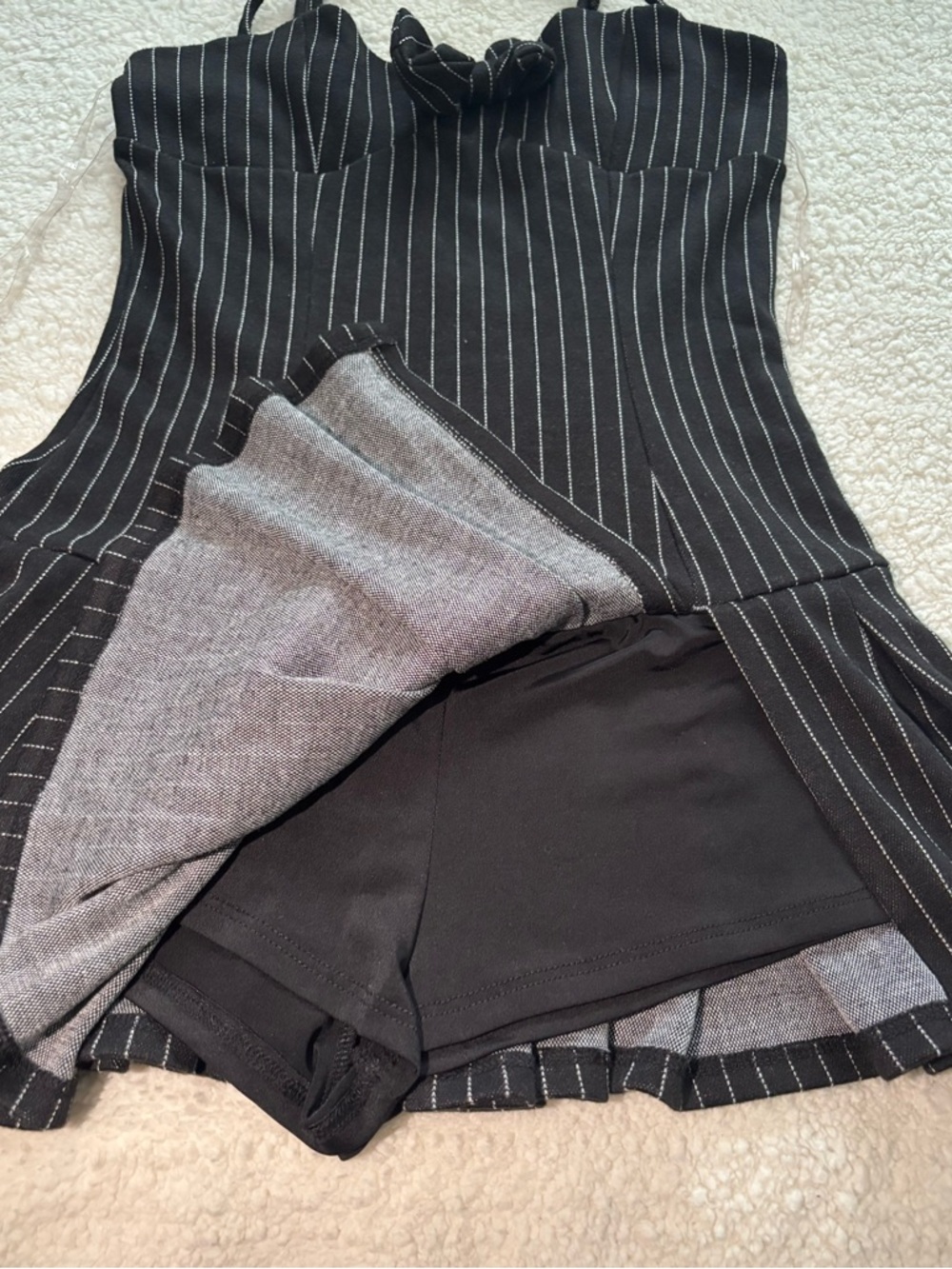 Black Spaghetti Strap Mini Dress - Picture 3 of 4